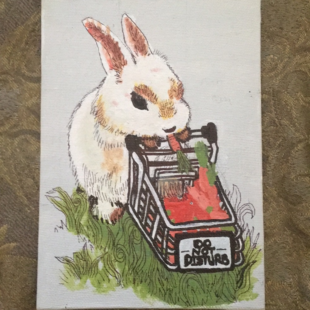 5x7 Do Not Disturb Bunny Original Art